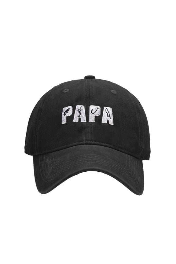 Unisex Baseball Cap Papa Letter Embroidery Washed Vintage Dad Cap Adjustable Curved Brim Outdoor Sport Sun Hat
