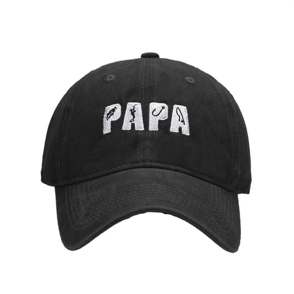 Yuanlong Unisex Baseball Cap Papa Letter Embroidery Washed Vintage Dad Cap Adjustable Curved Brim Outdoor Sport Sun Hat