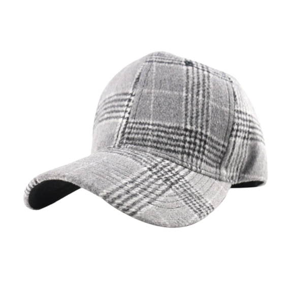 Yuanlong Unisex Baseball Cap Plaid Curved Brim Cap Adjustable Size Stylish Classic Outdoor Activities Sun Hat
