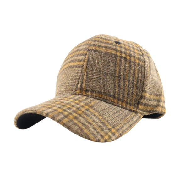 Yuanlong Unisex Baseball Cap Plaid Curved Brim Cap Adjustable Size Stylish Classic Outdoor Activities Sun Hat