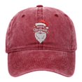 thumbnail image 1 of Yuanlong Unisex Baseball Cap Santa Claus Embroidery Washed Cotton Adjustable Dad Cap Christmas Holiday Stylish Outdoor Sun Hat, 1 of 3