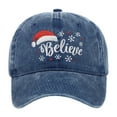 thumbnail image 1 of Yuanlong Unisex Baseball Cap Snowflake Embroidery Washed Cotton Adjustable Dad Cap Christmas Holiday Gathering Outdoor Sun Hat, 1 of 3