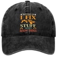 thumbnail image 1 of Yuanlong Unisex Baseball Caps Distressed Washed Printed Curved Brim Baseball Cap Stylish Adjustable Hat, 1 of 2