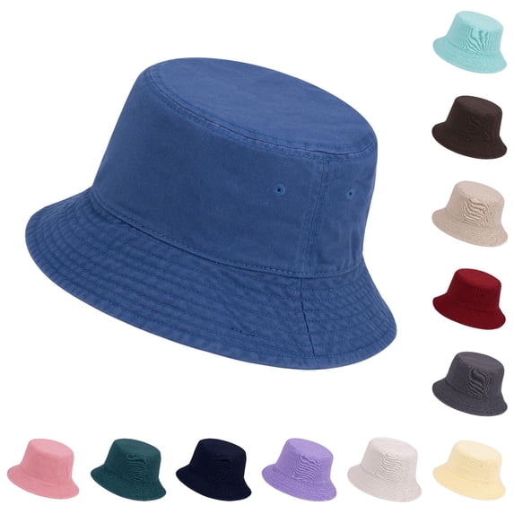 Yuanlong Unisex Bucket Hat Wide Brim Solid Color Sun Hat Minimalist Lightweight Breathable Travel Beach Headwear