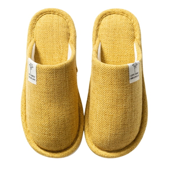 Yuanlong Unisex Cotton Slippers Winter Warm Plush House Slippers Thick Sole Non- Indoor Floor Slippers For Men Women