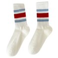 thumbnail image 1 of Yuanlong Unisex Crew Socks Striped Vertical Ribbed Socks Stylish Classic Holiday Activities Hosiery, 1 of 2