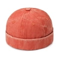 thumbnail image 1 of Yuanlong Unisex Docker Hat Washed Denim Brimless Cap Retro Rolled Adjustable Plain Hop Outdoor Sport Sun Hat, 1 of 2