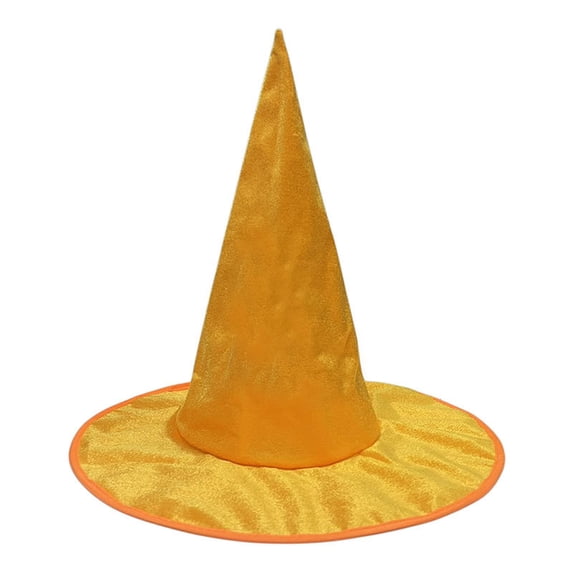 Yuanlong Unisex Hat Lightweight Velvet Pointed Wide Brim Witch Hat Halloween Dress Up Cosplay Stage Show Novelty Costume Hat