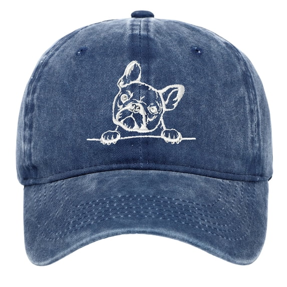 Yuanlong Unisex Hats Puppy Embroidery Cotton Washed Baseball Cap Outdoor Casual Sun Protection Sport Hat