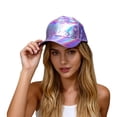 thumbnail image 1 of Yuanlong Unisex Laser Shiny Baseball Cap Pu Leather All-Season Cap Solid Color Trendy Streetwear Headwear, 1 of 4