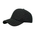 thumbnail image 1 of Yuanlong Unisex Plaid Baseball Cap Classic Grid Pattern Sun Hat Adjustable Winter Wind Blocking Casual Daily Travel Headwear, 1 of 5