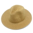 thumbnail image 1 of Yuanlong Unisex Sequined Fedora Hat Summer Straw Sun Hat Breathable Stylish Outdoor Activity Headwear, 1 of 5