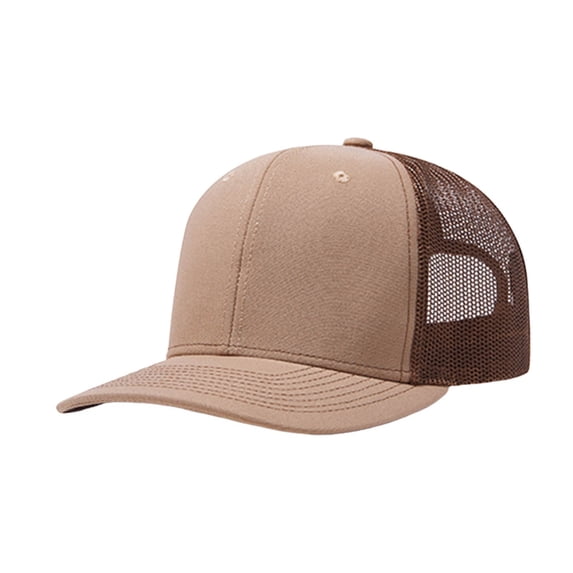 Yuanlong Unisex Trucker Hat Color Block Mesh Baseball Cap Trendy Dome Design Everyday Ponytail Hat