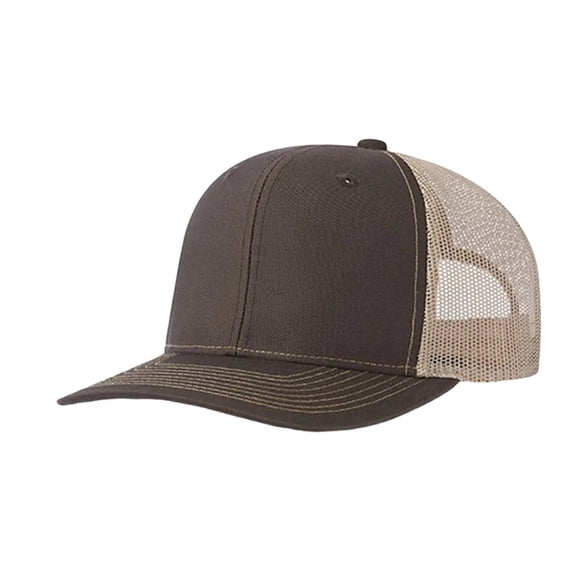 Yuanlong Unisex Trucker Hat Color Block Mesh Baseball Cap Trendy Dome Design Everyday Ponytail Hat