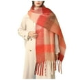thumbnail image 1 of Yuanlong Winter Scarves Block Color Print Long Big Warm Fringed Shawls Wraps Warm soft Capes Lady Plaid Blanket Scarf, 1 of 3