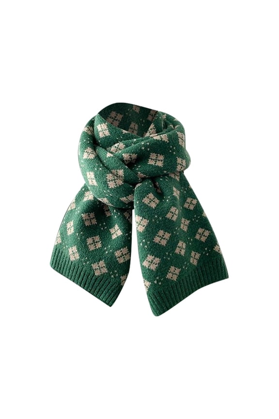 Winter Scarves Christmas Plaid Pattern Long Knit Neck Warmer Scarfs Winter Unisex Soft Comfortable Shawls Wraps