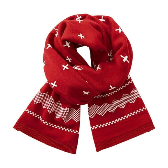 Yuanlong Winter Scarves Christmas Tree Snowflake Pattern Ribbed Knitted Shawls Wraps Holiday neckwear Soft Warmer Scarfs
