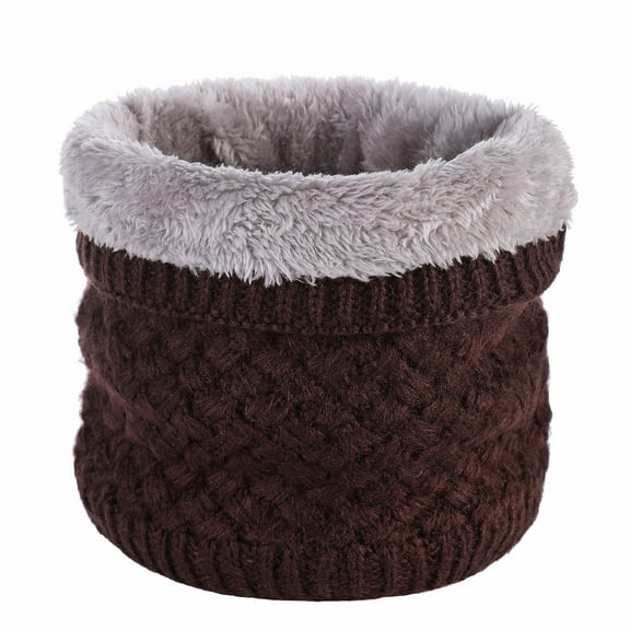 Yuanlong Winter Scarves Double Layer Lined Thick Knit Warmer Neck Gaiter Unisex Outdoor Activities Soft Windproof Scarfs