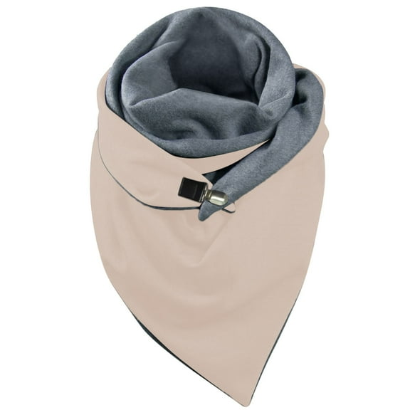 Yuanlong Winter Scarves Double-Layer Triangle Block Color Turtleneck Thickened Scarf Bandana Warmth Comfort Neck Gaiter
