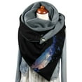 thumbnail image 1 of Yuanlong Winter Scarves Double-Layer Triangle Buckle Abstract Pattern Short Thickened Scarf Winter Versatile Neck Gaiter, 1 of 5