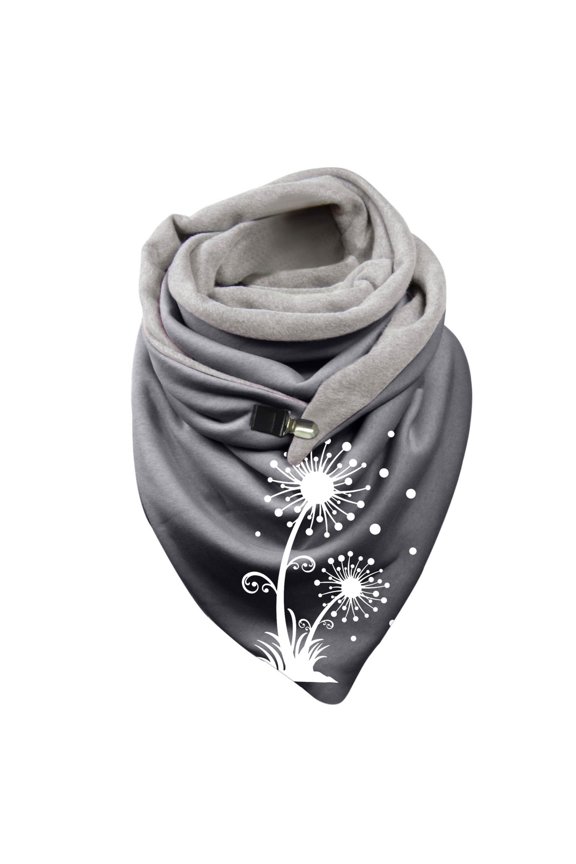Winter Scarves Double-Layer Triangle Buckle Dandelion Graphic Thickened Scarf Daily Outdoor Fashion Neck Gaiter