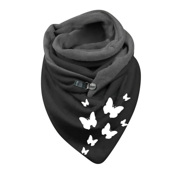 Yuanlong Winter Scarves Double-Layer Triangle Buckle Dandelion Print Thickened Scarf Winter Bandana Versatile Neckwear