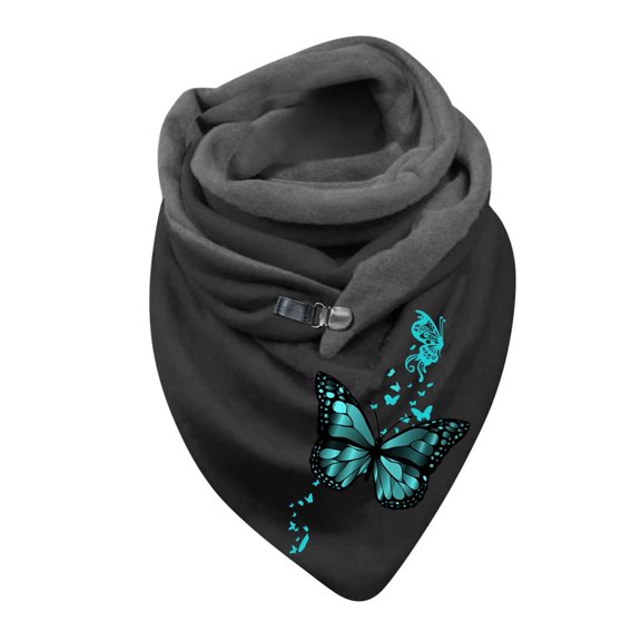 Yuanlong Winter Scarves Double Spliced Triangle Buckle Cat Pattern Short Lined Scarf Winter Warmth Versatile Neck Gaiter