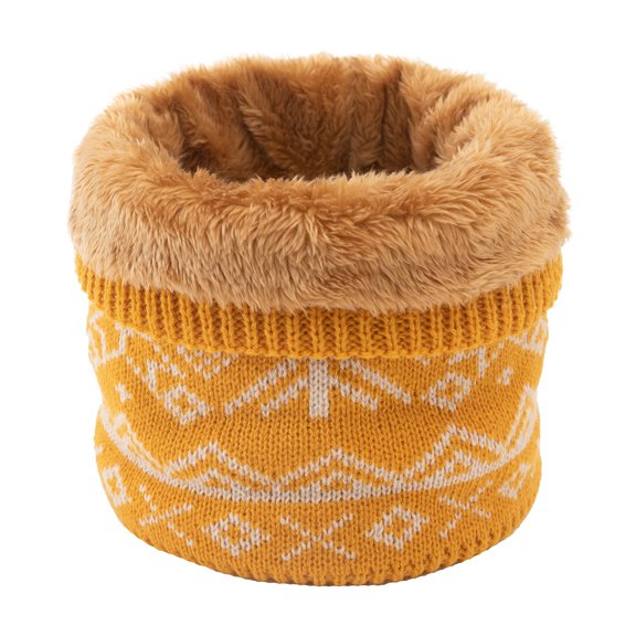 Yuanlong Winter Scarves Geometric Print High-Neck Short Fuffy Lined Warmer Neck Scarf Windproof Face Mask Soft Neck Gaiter
