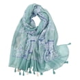 thumbnail image 1 of Yuanlong Winter Scarves Ladies Lightweight Tassel Floral Pattern Scarf Shawl Spring Fashion Breathable Shawls Wraps Green, 1 of 3