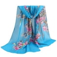 thumbnail image 1 of Yuanlong Winter Scarves Lady Lightweight floral Print Smooth Chiffon Scarf Capes Outing Neckwear Elegant Shawls One Size, 1 of 3