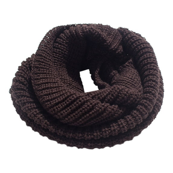 Yuanlong Winter Scarves Loop Solid Color Short Thickened Warmth Knitted Scarf Cold Weather Neck Gaiter Scarfs One Size