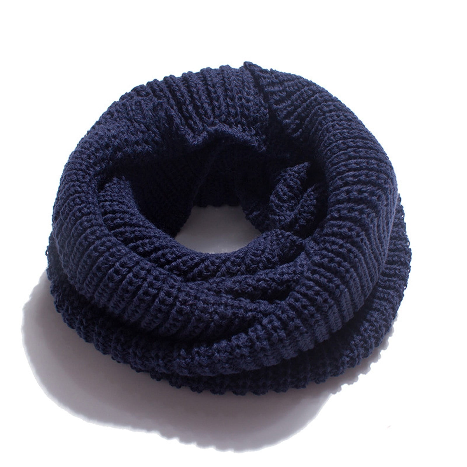 Yuanlong Winter Scarves Loop Solid Color Short Thickened Warmth Knitted ...
