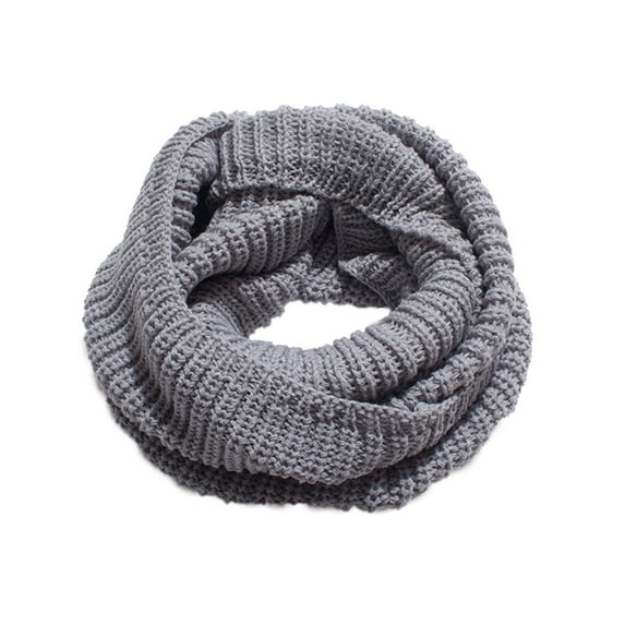 Yuanlong Winter Scarves Loop Solid Color Short Thickened Warmth Knitted Scarf Cold Weather Neck Gaiter Scarfs One Size
