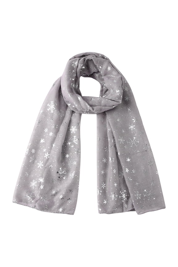 Womens Scarves Christmas Snowflakes Print Thin Long Shawls Wraps Spring Winter Comfy Neckwear Lightweight Scarf