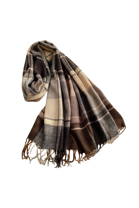 Winter Scarves Oversized Classic Plaid Knitted Tassel Shawls Wraps Early Spring Outings Neckwear Lady Soft Scarf