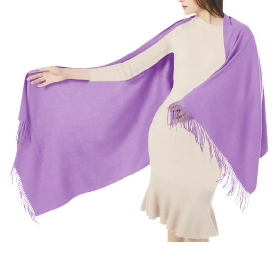 Yuanlong Winter Scarves Oversized Solid Color Thick Shawls Wraps With Tassel Autumn Casual Capes Ladies Warm Soft Scarfs