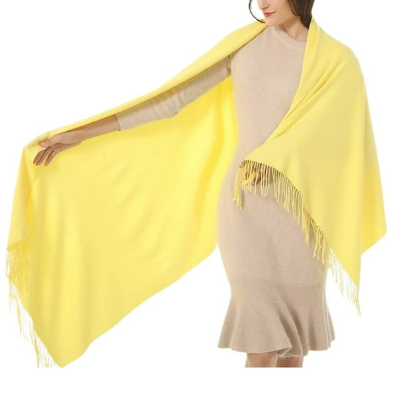 Yuanlong Winter Scarves Oversized Solid Color Thick Shawls Wraps With Tassel Autumn Casual Capes Ladies Warm Soft Scarfs