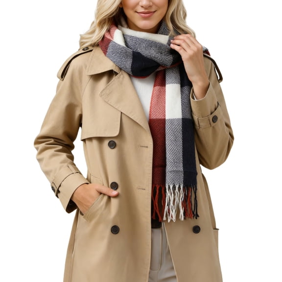 Yuanlong Winter Scarves Plus Tassel Classic Plaid Print Long Wraps & Shawls Outdoor Travel Neckwear Warmth Blanket Scarf