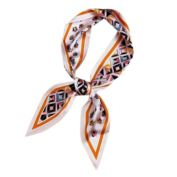 Yuanlong Winter Scarves Spring Floral Print Neck Head Small Square Scarf Business Style Versatile Elegant Scarf One Size