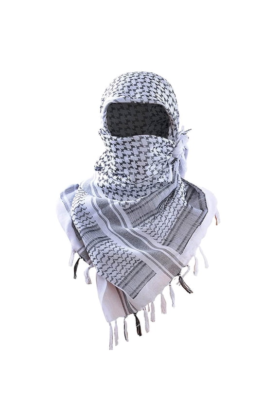 Winter Scarves Unisex Double-Layer With Fringed Triangle Hooded Scarf Outdoor Windproof Shawls Wraps One Size