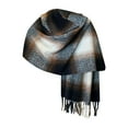 thumbnail image 1 of Yuanlong Winter Scarves Unisex Gradient Plaid Pattern Thick Shawls Wraps With Tassels Warm Soft Neckwear Ladies Scarfs, 1 of 3