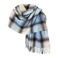 thumbnail image 1 of Yuanlong Winter Scarves Unisex Gradient Plaid Pattern Thick Shawls Wraps With Tassels Warm Soft Neckwear Ladies Scarfs, 1 of 3