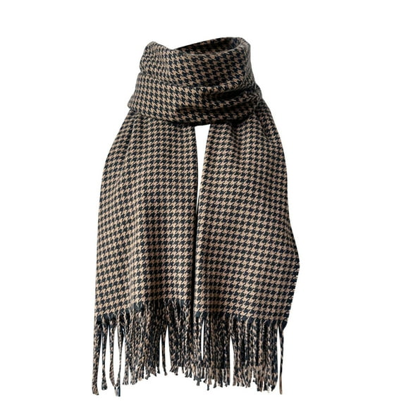 Yuanlong Winter Scarves Womens Fall Scarf Classic Tassel Plaid Scarf Warm Soft Large Blanket Wraps Shawls Scarf One Size