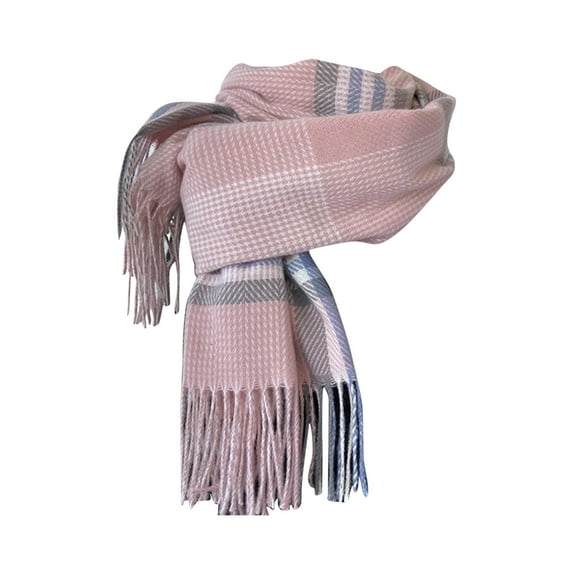 Yuanlong Women Scarves Winter Classic Color Blocked Tassel Wraps Shawls Daily Thermal Soft Large Blanket Scarf For Adult