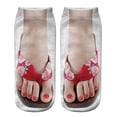 thumbnail image 1 of Yuanlong Women's Ankle Socks 3D Pattern Sandals Print Socks Personality Stylish Athletic Leisure Hosiery, 1 of 2