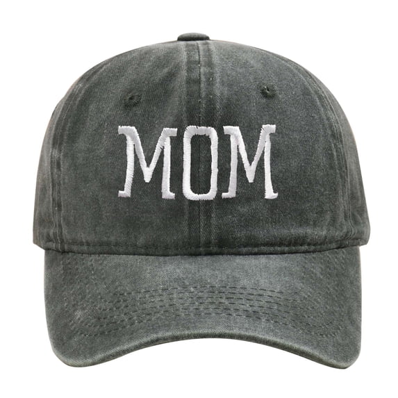 Yuanlong Women's Baseball Cap MOM Embroidered Printed Distressed Washed Cap Classic Outdoor Activities Headwear