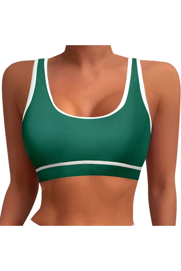 Women's Bikini Tops Racerback Sports Bra Swimsuit Tops Padded Minimalist Beach & Pool Swimming Workout Crop Tops