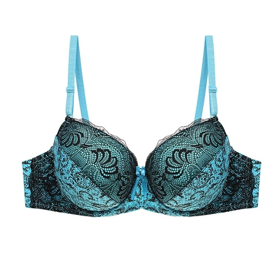 Yuanlong Women's Lace Bras Push Up Adjustable Spaghetti Straps Underwire Supportive Bra Full Coverage Everyday Day Bras