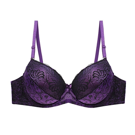 Yuanlong Women's Lace Bras Push Up Adjustable Spaghetti Straps Underwire Supportive Bra Full Coverage Everyday Day Bras