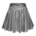 thumbnail image 1 of Yuanlong Women's Metallic Skirts High Waist Pleated A Line Solid Color Short Skirt Sparkly Stylish Stage Performance Bottoms, 1 of 5